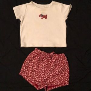 Girls 3-6 month gap outfit shirt & shorts